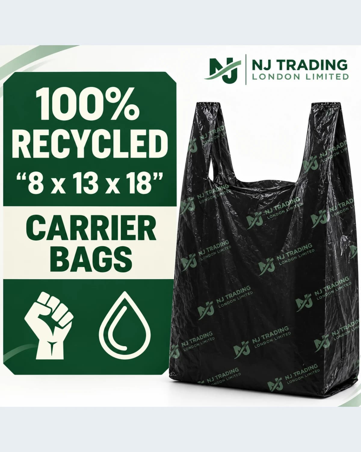 Heavy Duty Plastic Carrier Bags – Size Extra Small 8x13x18
